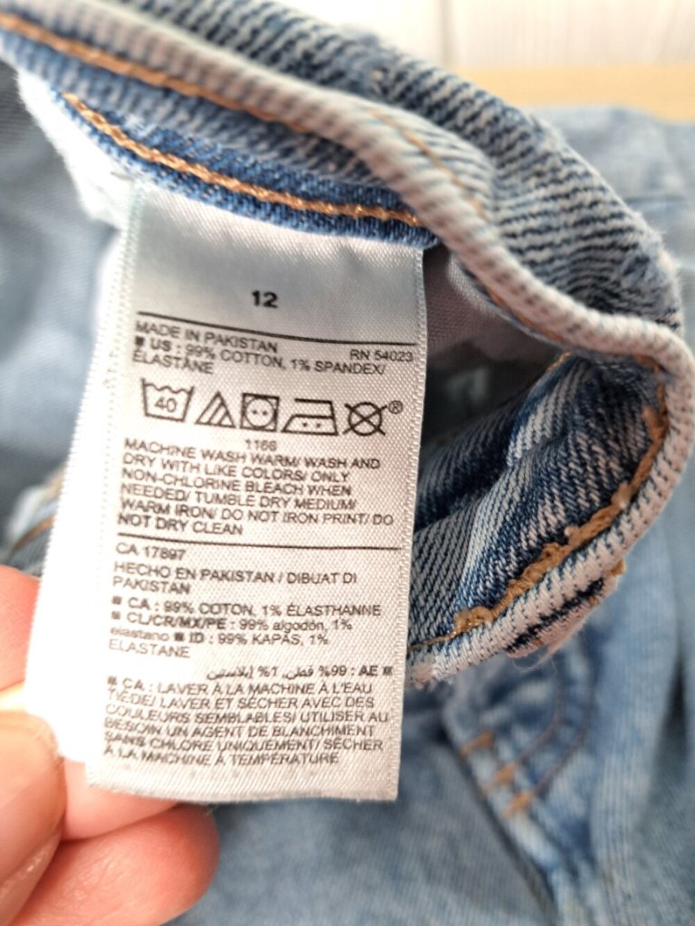 Old Navy Extra High-Waisted Button-Fly Sky-Hi Straight Ripped Jeans Size 12 - Picture 4 of 9